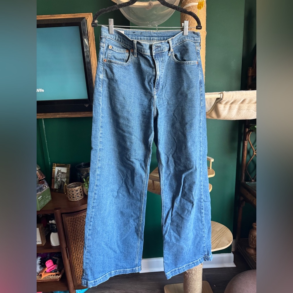 GAP wide leg high stride jeans, size 10